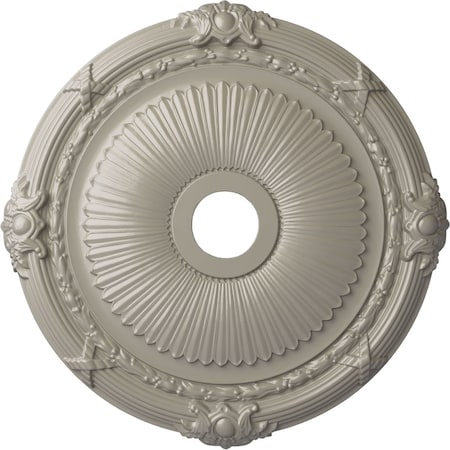 Ekena Millwork Heaton Ceiling Medallion (Fits Canopies up to 6 1/2"), 27 1/2"OD x 3 7/8"ID x 2 1/4"P, Pearl White CM27HEPWS